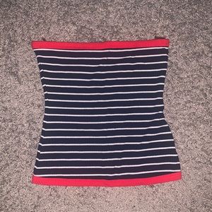 Red, White, & Navy Blue Bandeau Top